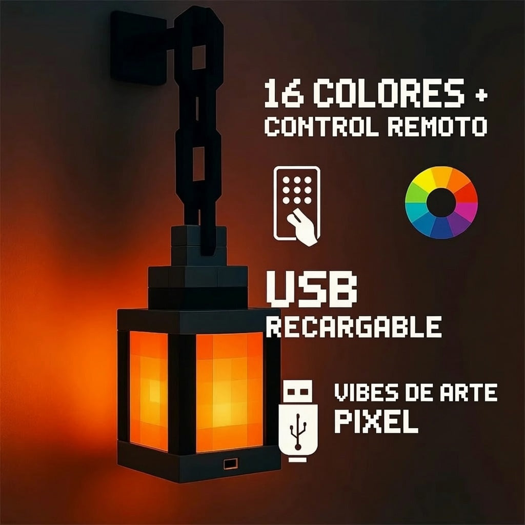 Luz nocturna estilo píxel